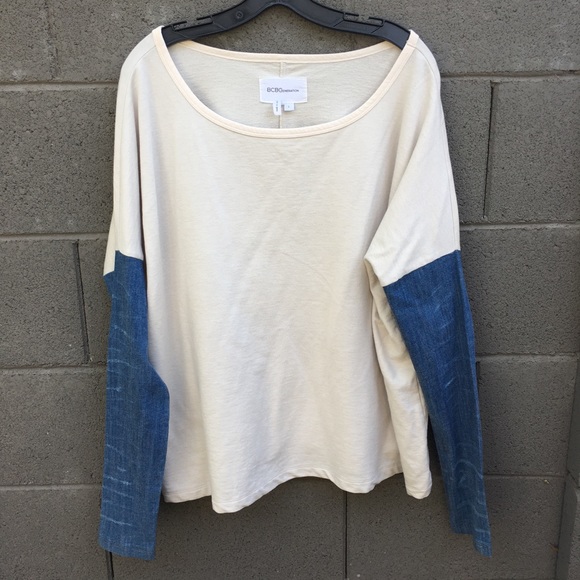 BCBGENERATION mixed media top - Picture 1 of 4